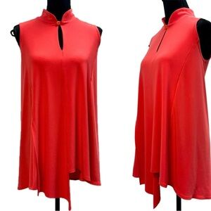 Sympli Coral Pink Double Over Top keyhole sleeveless Sz 6